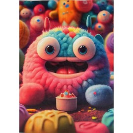 Veliūras soft motyvas 50x50cm MONSTRIUKAS